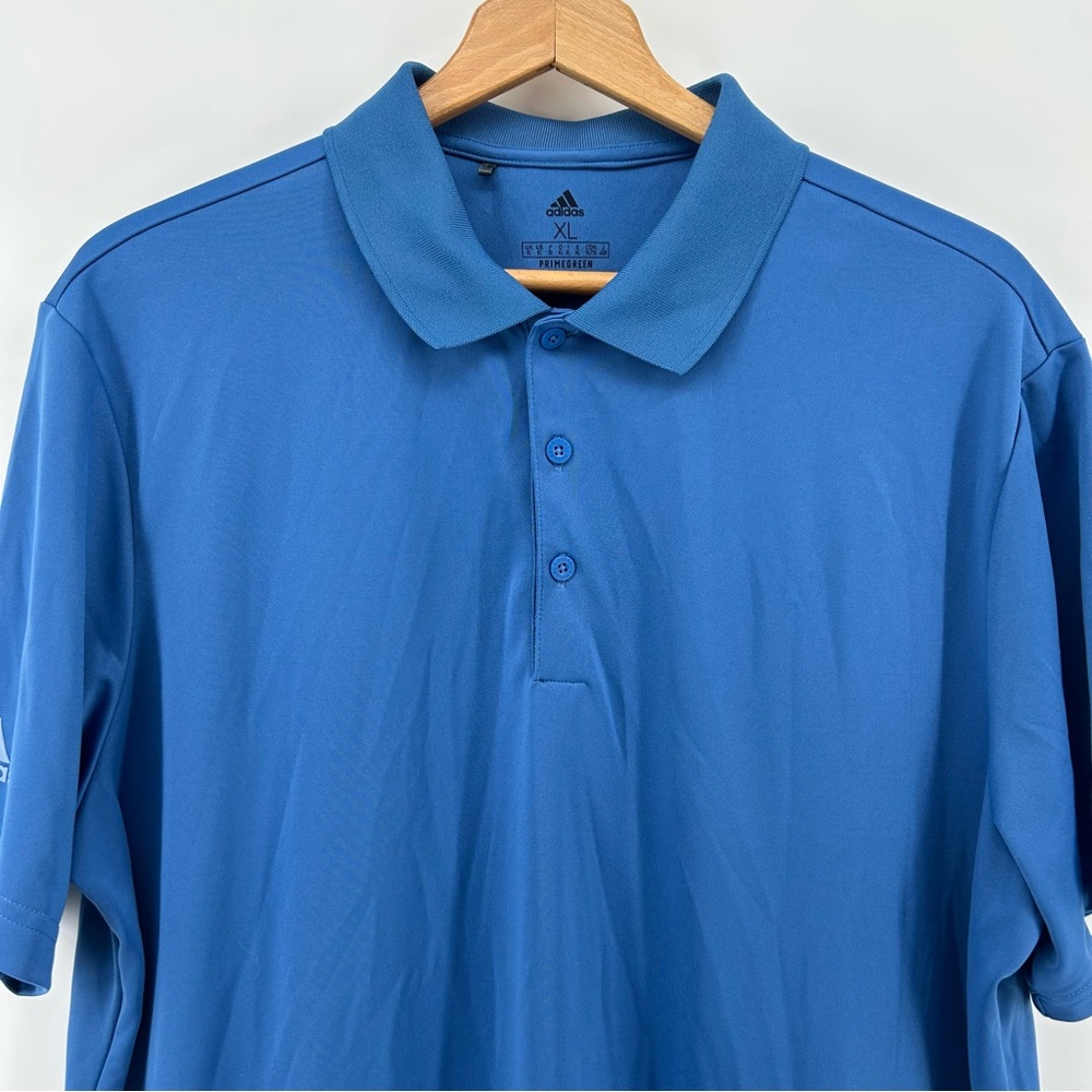 Adidas Polo Shirt Mens XL Blue Primegreen Performance Golf Short Sleeve - Picture 2 of 8